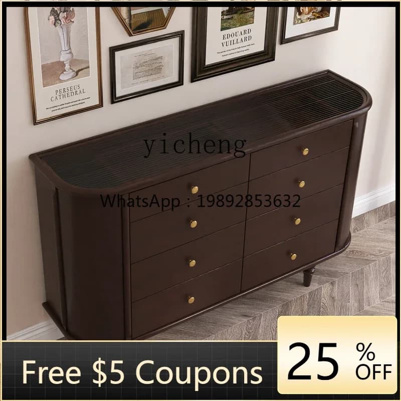 O3-27  French Style Solid Wood Chest of Drawers Bedroom Storage Cinet Simple Entryway Drawer Light Luxury Eight-Drawer Cinet