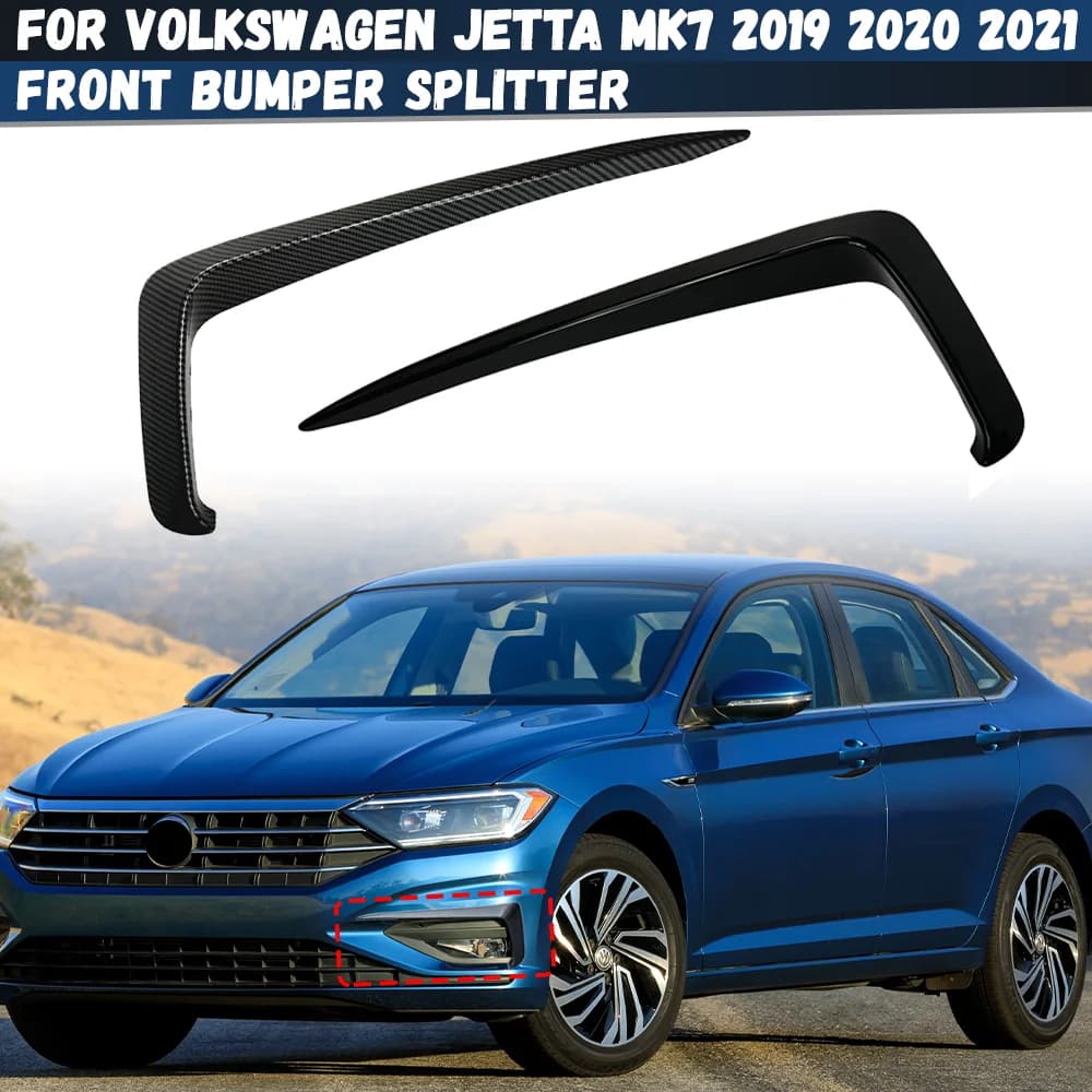 For Volkswagen Jetta MK7 2019 2020 2021 Car Front Lights Frames Cover Bumper Trim Spoiler Gloss Black Air Knief Tuning