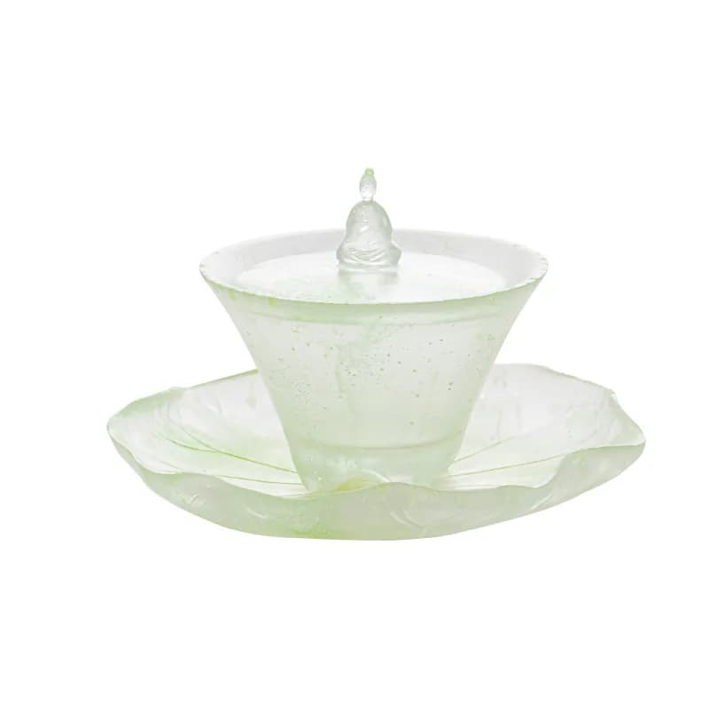 Qingkong Zen Heart Tea Cover Bowl Teacup Ancient Glazed Tea Bowl with Cover Household Handmade Glass Kung Fu Tea Set