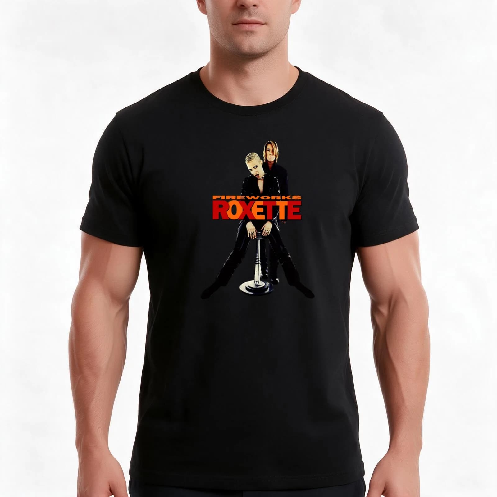 Roxette T-Shirt, Summer Casual Cotton Tee, Oversized Streetwear Tops, Vintage Graphic Print, Loose Fit Short Sleeve, 100% Cotton