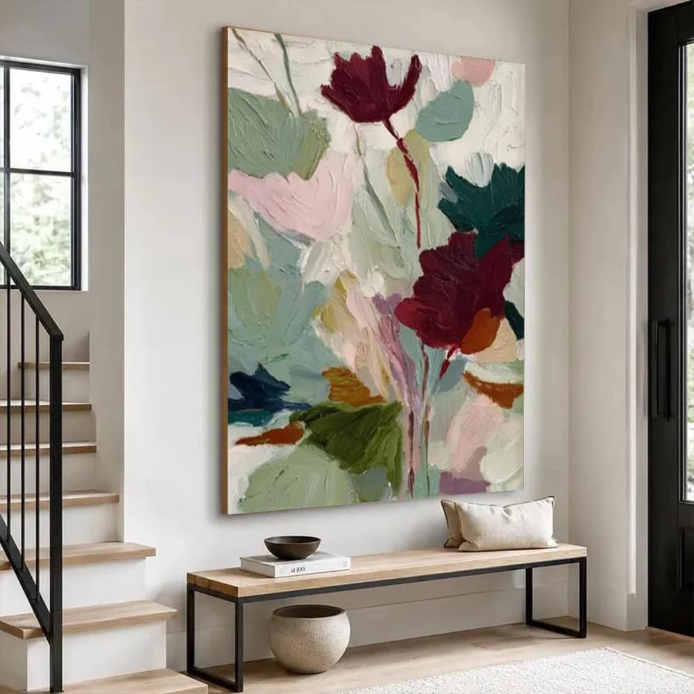 100% Hand-Painted Abstract Oil Painting on Canvas Image Original Thick Layer Mural for Living Room Wall Art Picture Decor Home