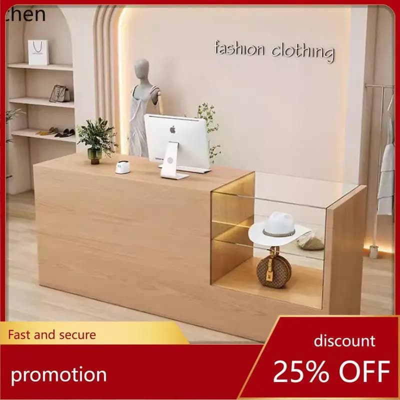 ZML Cashier Counter Island Front Desk Store Display Cabinet Small Flowing Water Women's Clothing Simple Reception