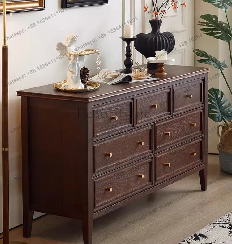 French chest full solid wood retro French simple storage cabinet