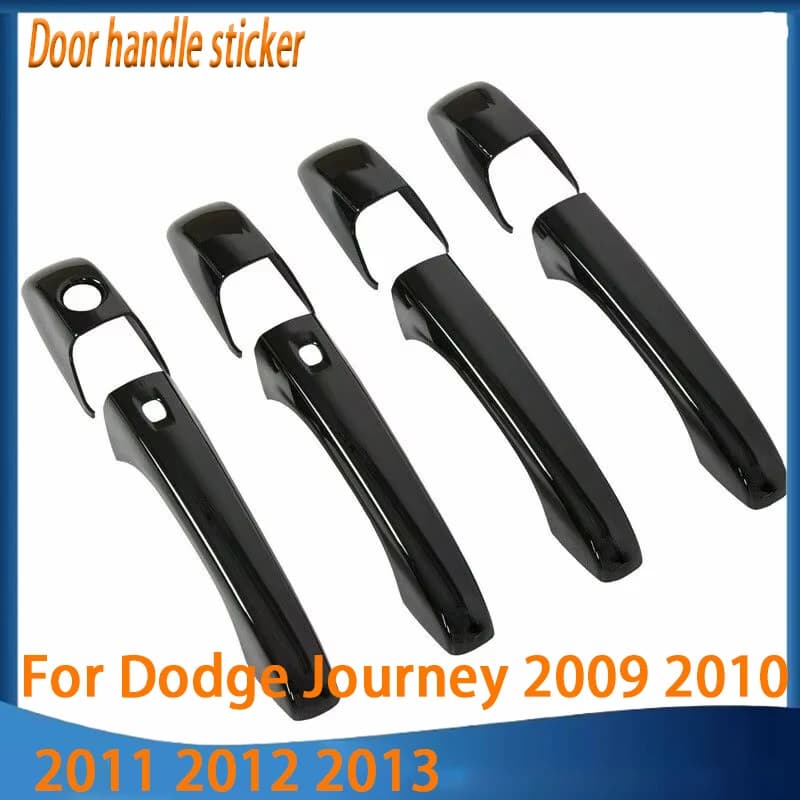 New Glossy Black Chrome Car Door Handle Cover Trim Sticker Styling Accessories For Dodge Journey 2009 2010 2011 2012 2013
