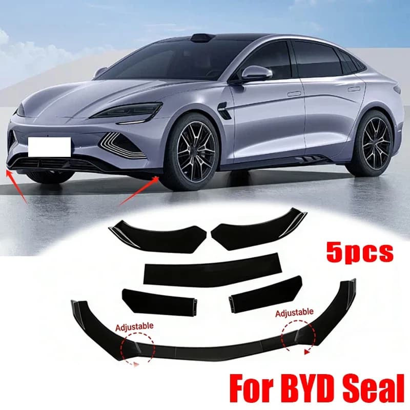 5Pcs ABS Material Universal Car Front Bumper Separator Bumper Lip Body Kit Duck Lip Separator For BYD Seal Car Accessories