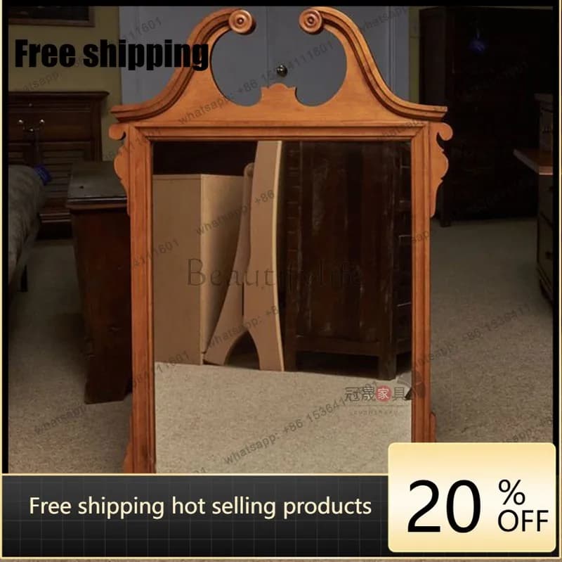 LJY European retro full body mirror art floor mirror French entrance classic