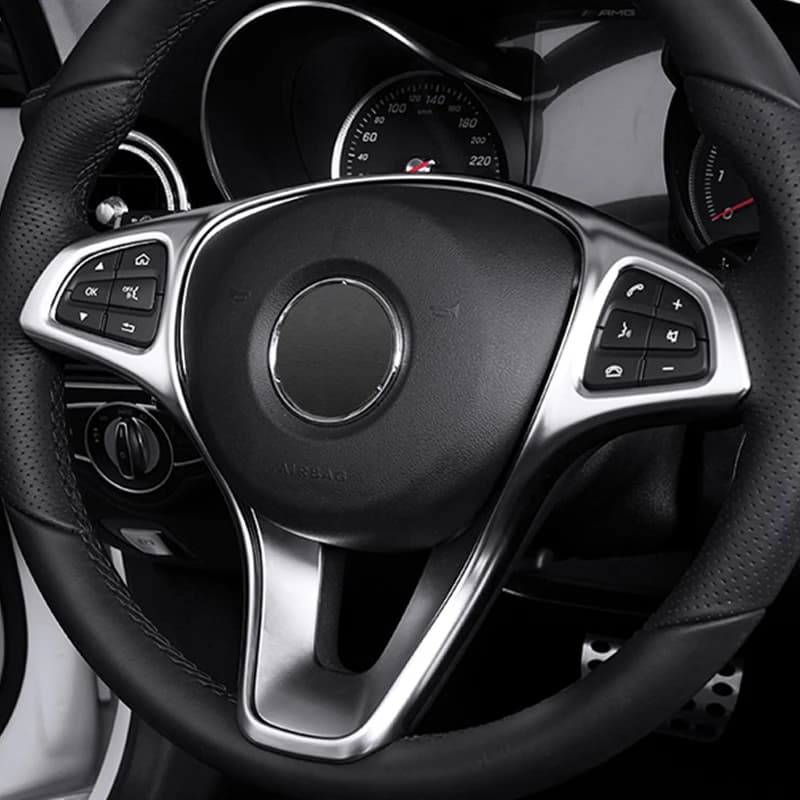 Car Styling Steering Wheel Button Frame Decoration Cover Sticlers Trim for Mercedes Benz C class W205 E class W213 GLC X253 Auto