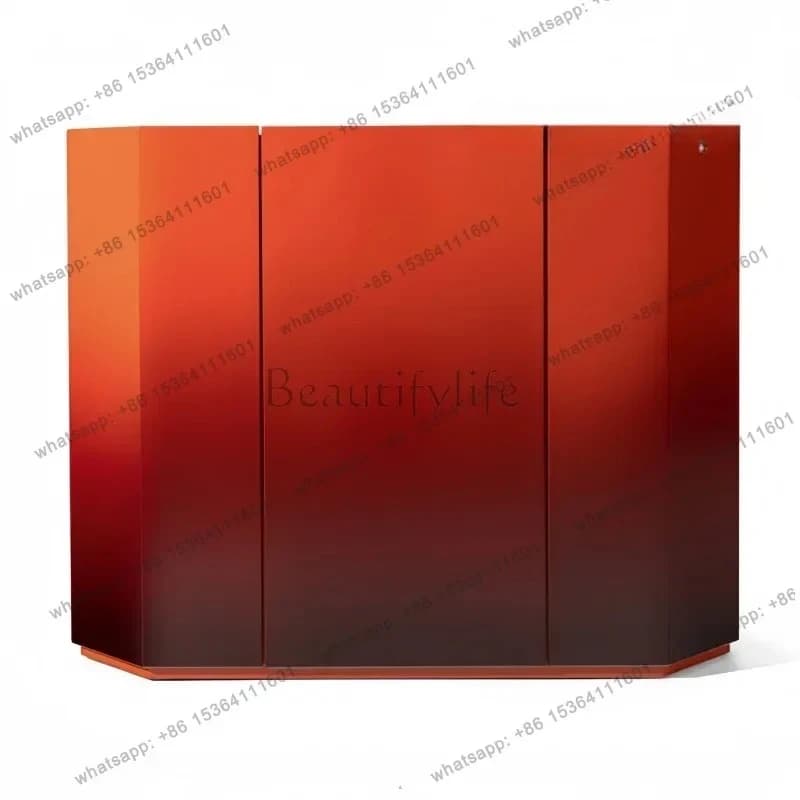 Italian Paint Dining Side Cabinet Solid Wood Entry Porch Cabinet Multifunctional Storage Locker Decorative Cabinet