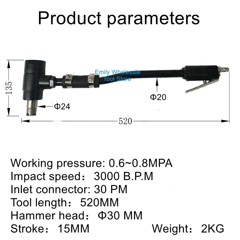 Low vibration type pneumatic rust hammer rust removal hammer SF-1 rust removal tool hand held rust remover