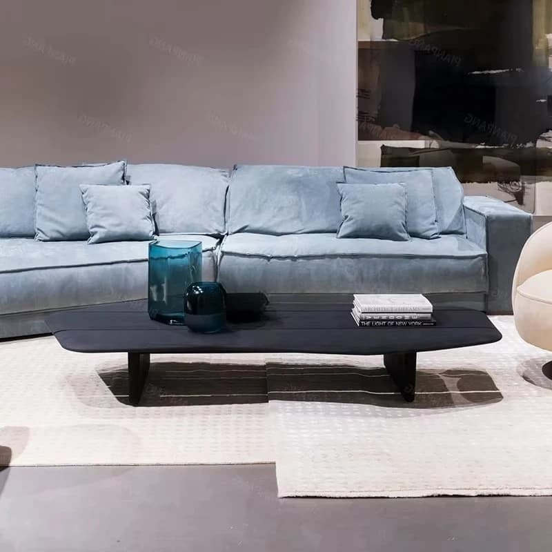 yjq  Minimalist Light Luxury Art Tea Table Designer Solid Wood Living Room Outdoor Special-Shaped Sofa