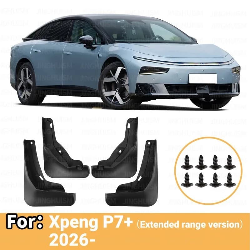 Fenders Mudguards For Xpeng P7+ 2026 Extended Range Version Mud Flaps Car Accessories Splash Guards Protection Against Dirt Mud
