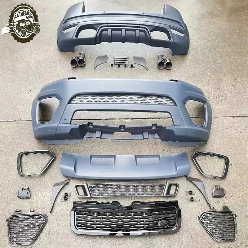 2010-2017 SVR Body Kit for Land Rover Range Rover Evoque Accessories with Front Bumper Grille Light Cover Side Vent Exhaust Part