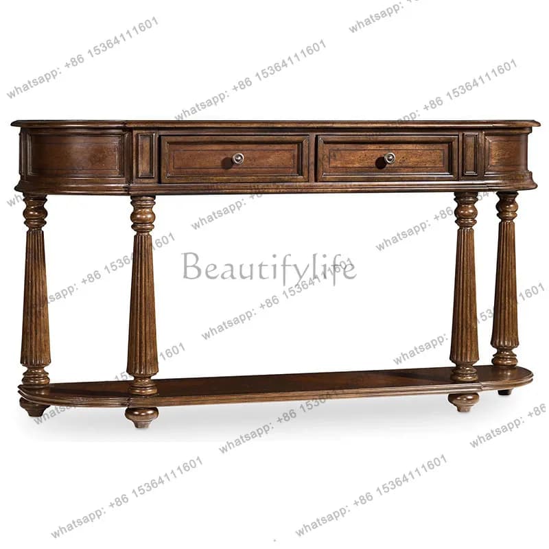 American rural solid wood porch cabinet retro old storage rack