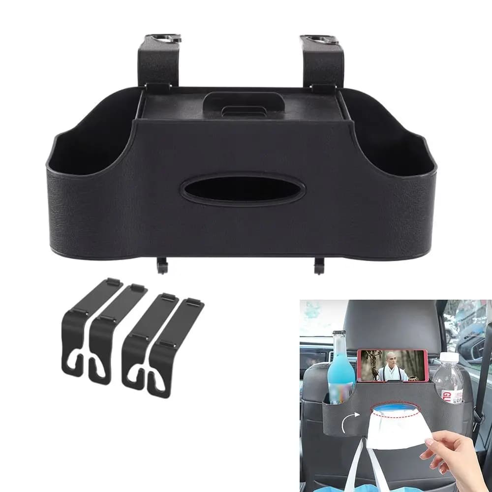 Hanging Hooks Car Back Seat Organizer Partition design Water-proof Car Drink Cup Holder Phone Stand Holder Anti-wear