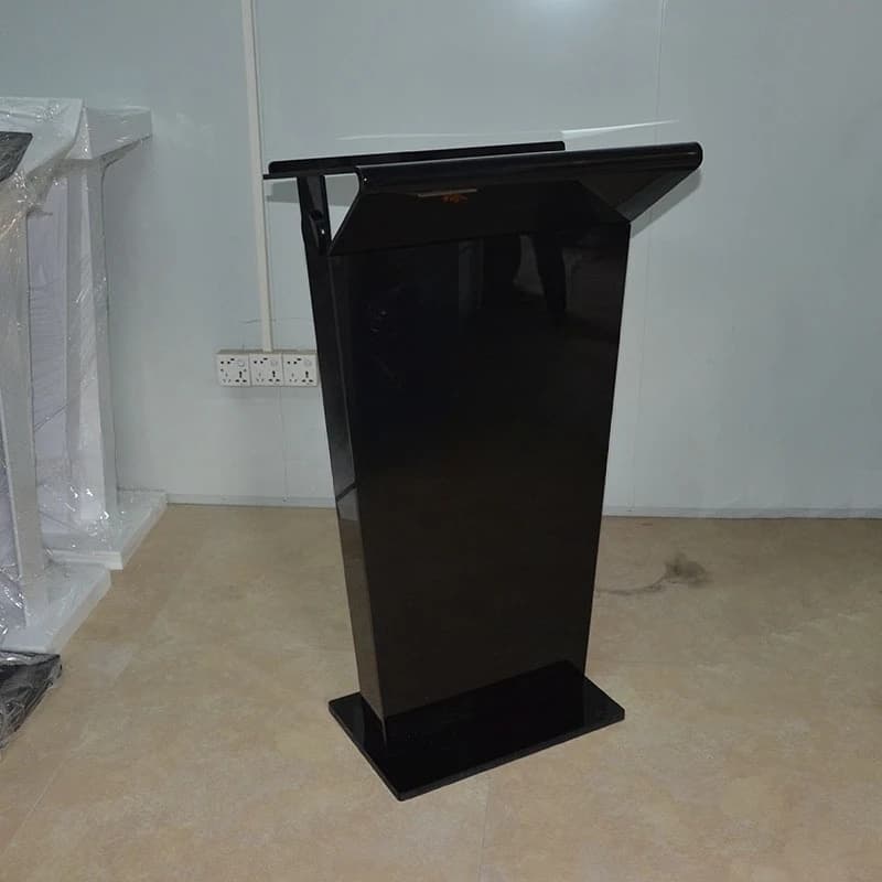 black acrylic podium, welcome desk, information desk, school speech podium, crystal transparent lectern front desk
