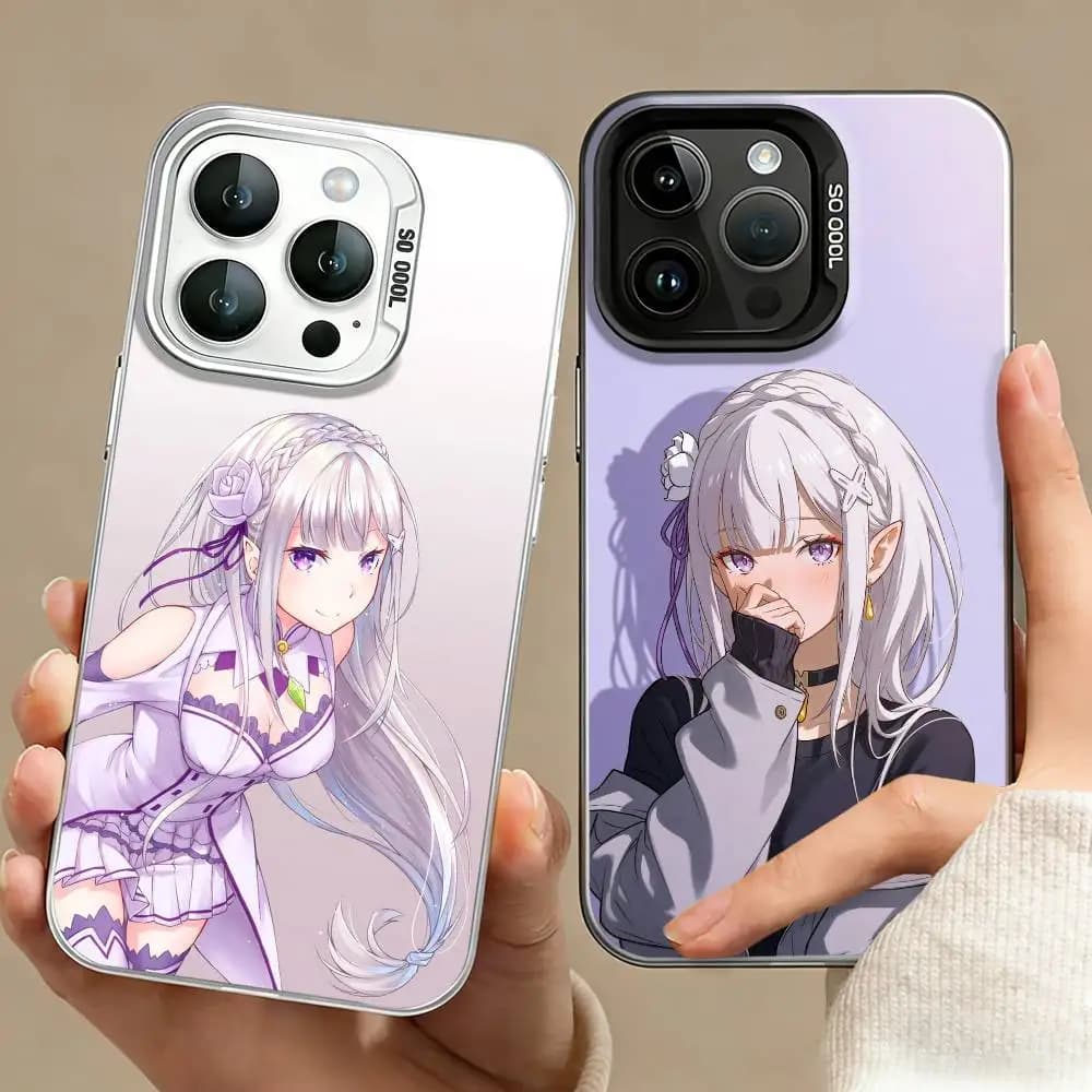 Starting Life E-Emilia    Phone Case For iPhone 17,16,15,14,13,12,11 Plus,Pro Max,XS,Colored silver phone case