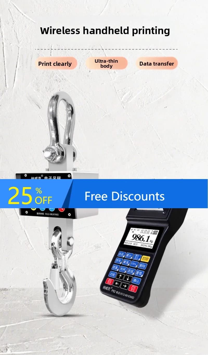 Electronic Crane Hook Scale Waterproof Crane Scale 3t Wireless Drop Scale