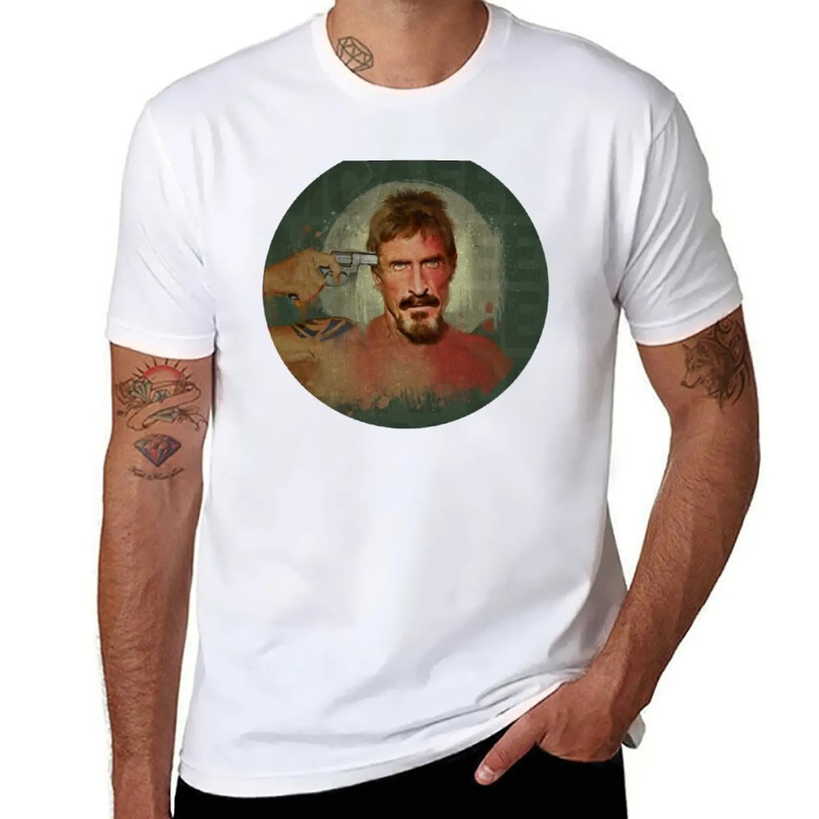 John McAfee T-Shirt t shirt man luxury t shirts for man slim fit T-Shirt