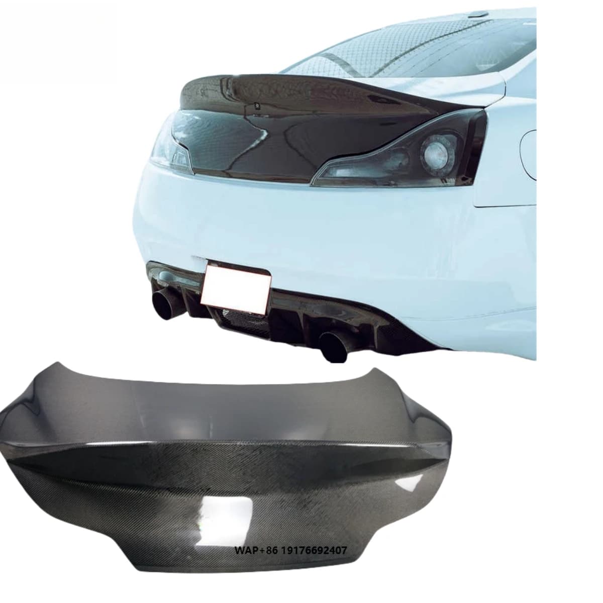 Carbon Fiber Trunk Lid forInfiniti G37 Coupe; Two-door G37 Tailgate Body Kit; Bumper