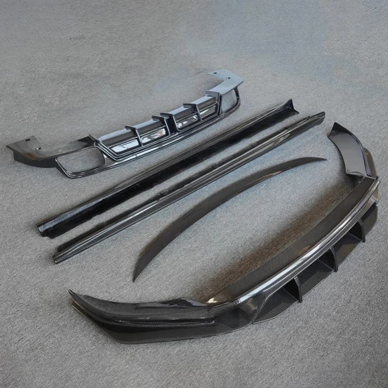Premium Car Accessories  Full Body Kit: Front Lip, Side Skirts, Rear Diffuser & Spoiler - Wet Carbon Fi Durable