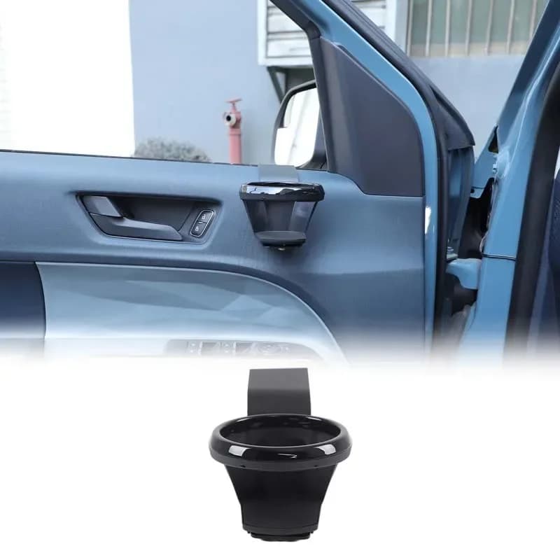 Carbon Steel Black For Ford Maverick 2022-2025+ Car Interior Door Panel Top-edge Water Cup Holder Car Interior Accessories