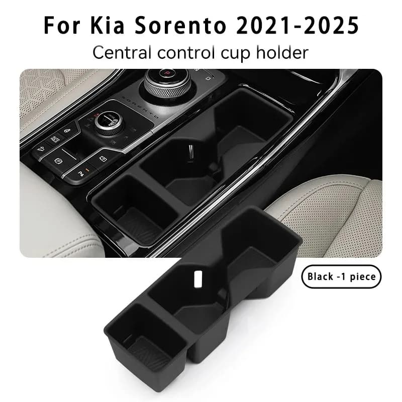 For Sorento MQ4 2021-2025 Car Center Console Water Cup Holder Seat Water Drinks Holder Storage Box Car Interior Accessories
