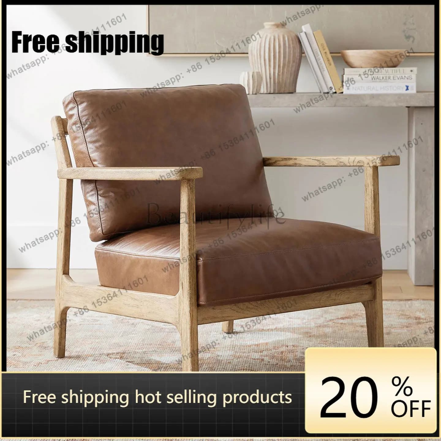 hot  French retro leisure chair living room balcony medieval weathered solid wood Kodi chairFactory Direct