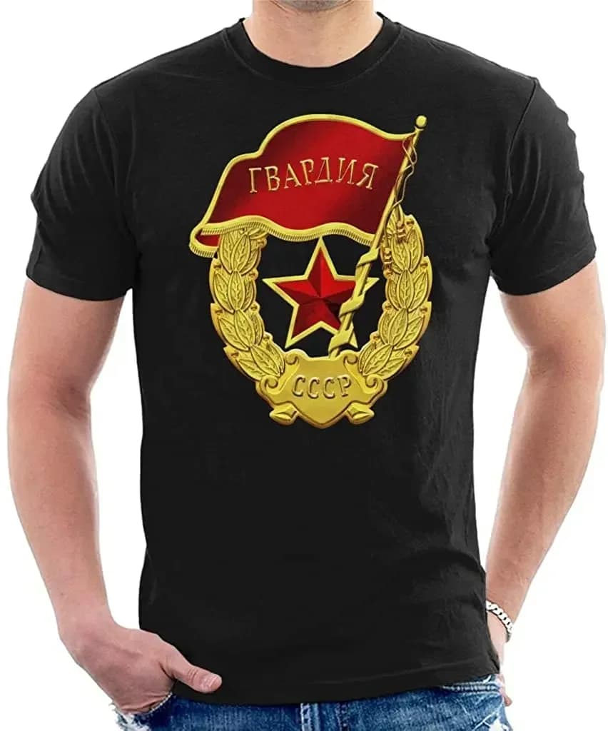 Rare CCCP Soviet Army Badge T-Shirt 100% Cotton O-Neck Summer Short Sleeve Casual Mens T-shirt Size S-3XL