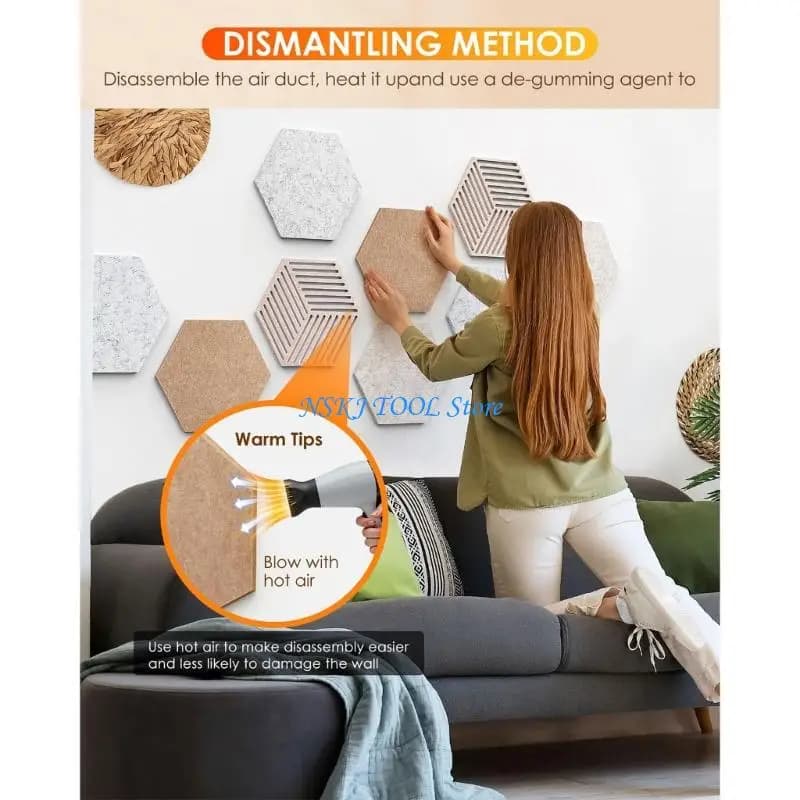 L8RC Hexagon Felts Cork Board Tiles,Adhesive DIY Bulletin Boards Pin Board for Office Home Wall Decors Note Photos Display