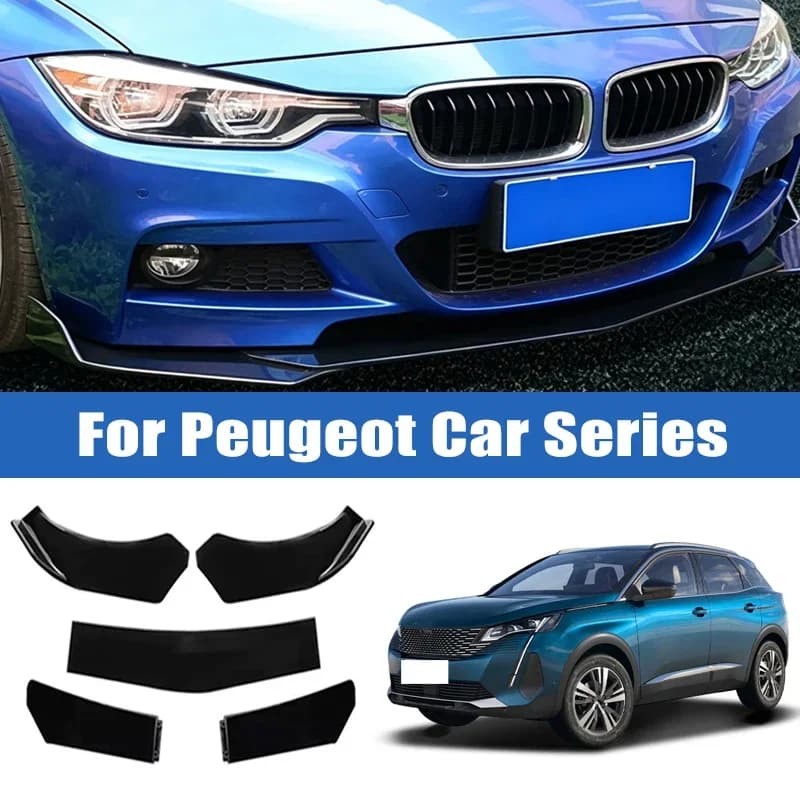 5Pcs Car Front Bumper Separator Bumper Lip Body Kit Duck Lip Separator For Peugeot 206 207 208 301 307 308 408 508 2008 3008