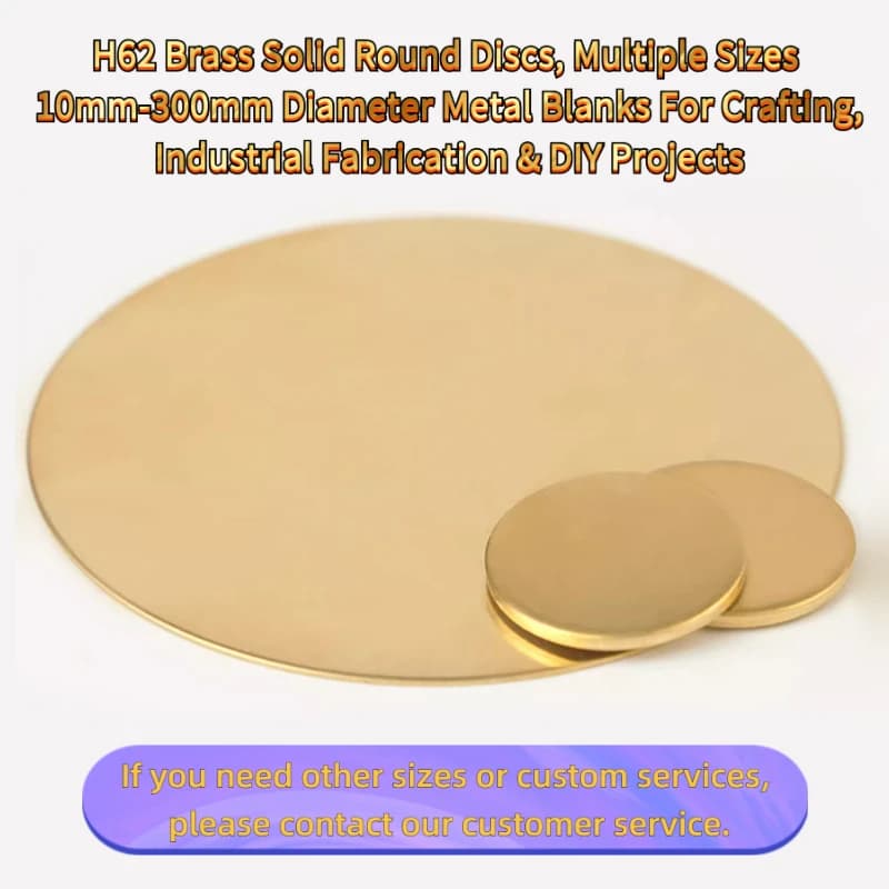 H62 Brass Solid Round Discs, Multiple Sizes 10mm-300mm Diameter Metal Blanks Crafting, Industrial Fabrication & Projects