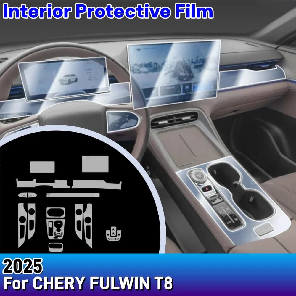 For CHERY FULWIN T8 2025 Car Interior Protection Anti-Scratch Film Sticker instrument Center Control Navigation Screen Accessory