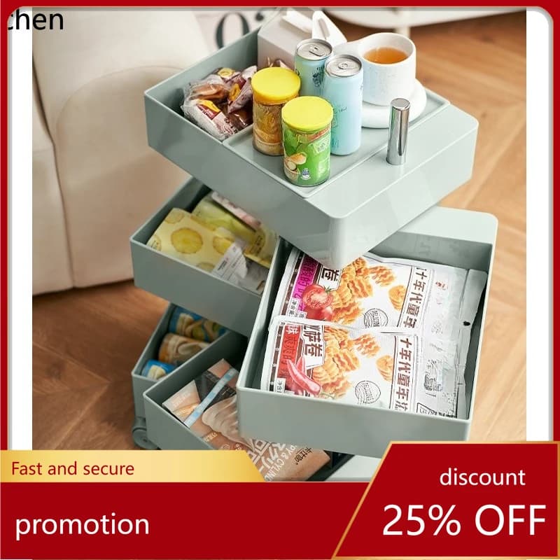 HXL Movable Rotating Cabinet Cosmetics Storage Trolley Drawer Storage