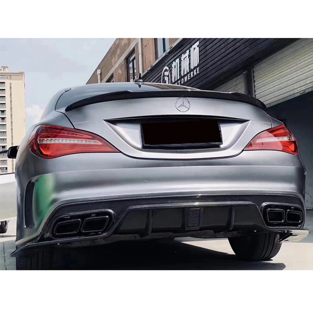 2013-2019 FRP Forged carbon For  Mercedes-Benz CLA W117 C117 FD Style Carbon Fiber Rear Spoiler Trunk Wing