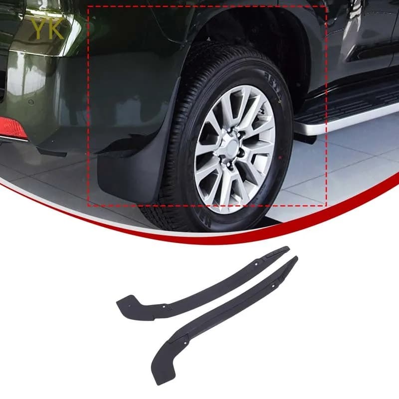 For Toyota Land Cruiser Prado J150 2010-19 PP Soft Plastic Car Rear Wheel Mud Guards Mudflaps Fender Liner Lining Splash Guards