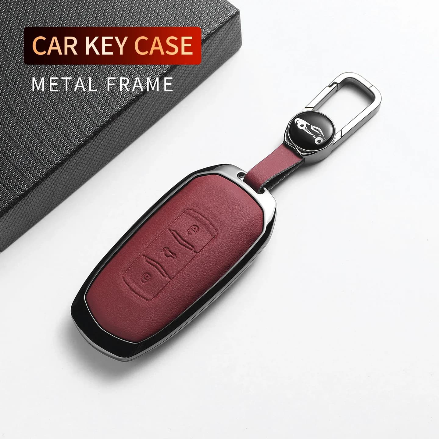 Leather Metal Car Key Case For Geely Emgrand 7 GX3 Atlas GS NL3 Gili Emgrand 7 EX7 GT GC9 Car Smart Remote Key Shell Accessories