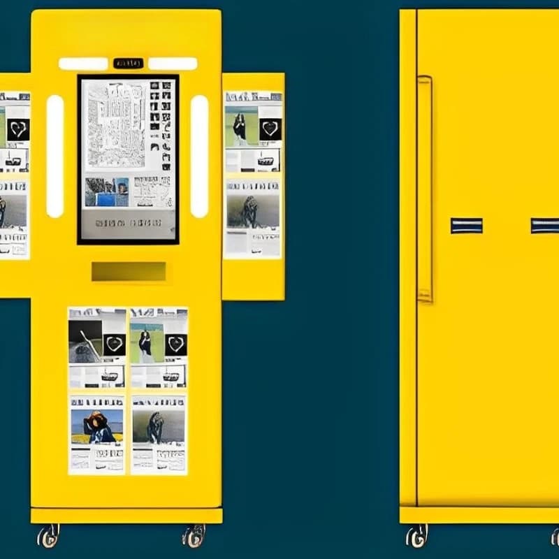 Newspaper camera, newspaper sticker, unmanned all-in-one machine, photo booth