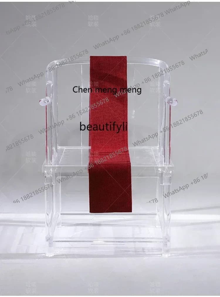 k182Taishi Chair Home Single Owner Sofa Chair Dining Chair with Backrest Transparent Resin Acrylic Stool