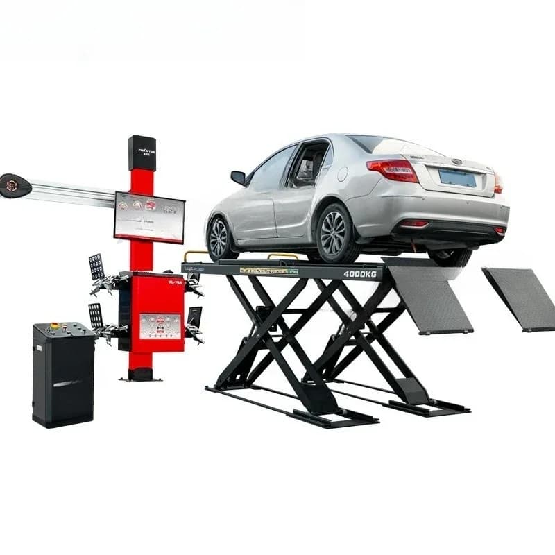 Ultra-thin large scissor lift four-wheel aligner combination car lift