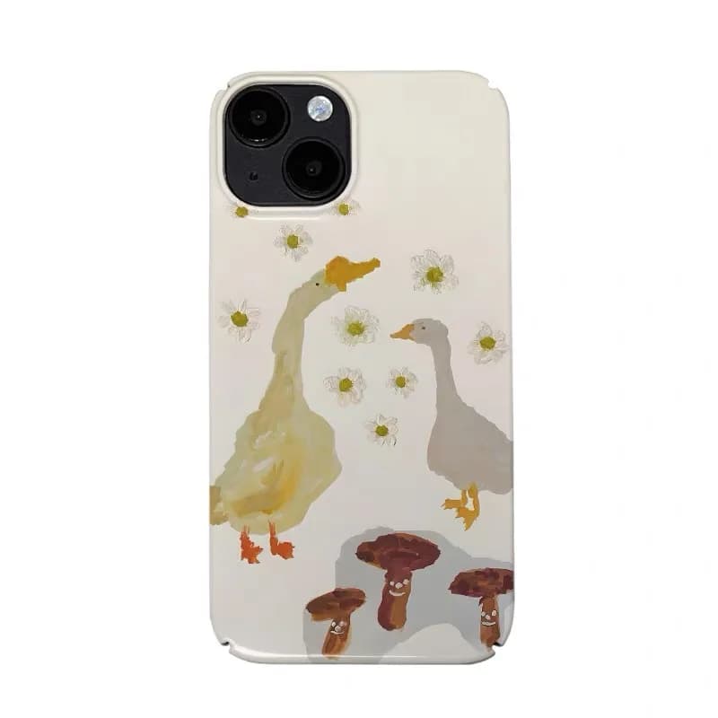 Yellow Oil Painting Cartoon Duck Phone Case for IPHONE 17Air 16E 15 PROMAX 14Plus 13 12 MINI 11PRO 16Plus XR Acrylic Phone Cover