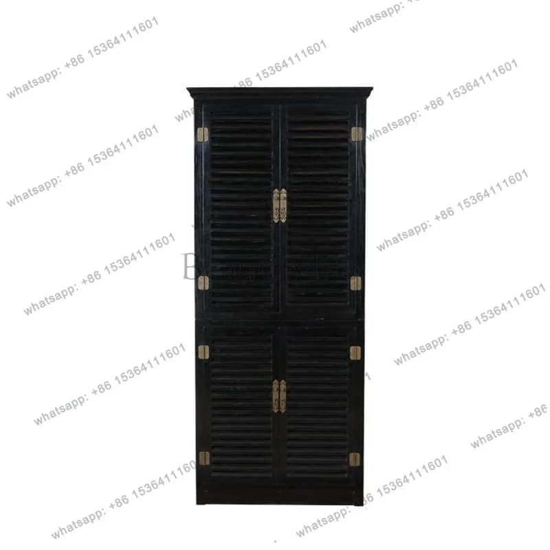 Chinese-style vintage wardrobe for bedrooms, solid wood home wardrobe storage cabinets