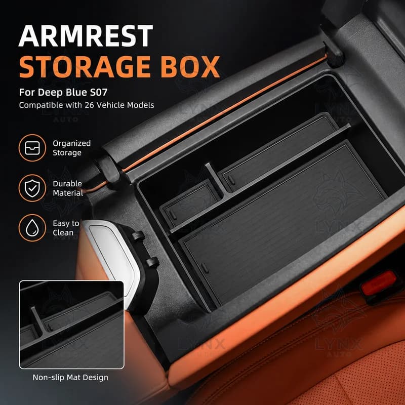 For Deep Blue S07 Armrest Storage Box Center Console Car Organizer Accessories Compatible with 26 Vehicle Models