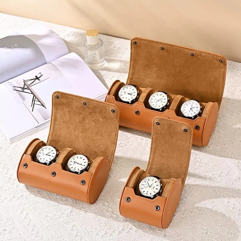 Watch storage box Home watch box Single portable business trip leather watch Mechanical watch