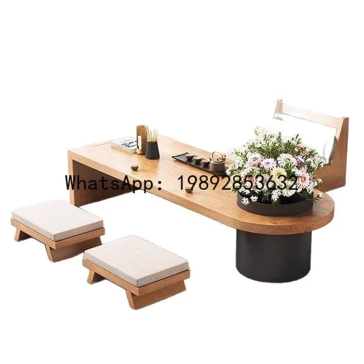 PYJ living room solid wood small tea  and chair combination balcony tea table office home leisure low table