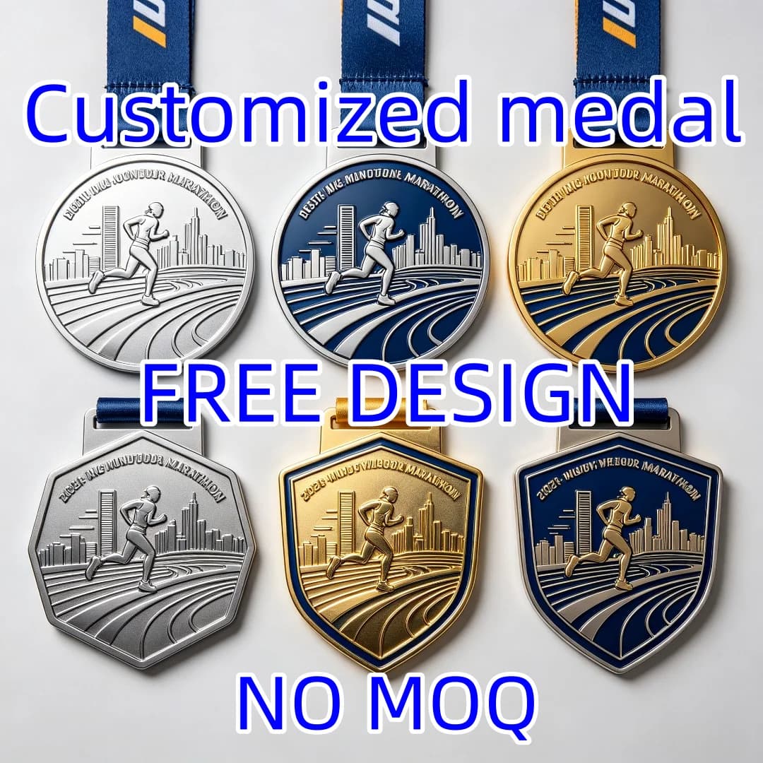 Wholesale Cheap Design Your Own Zinc Alloy 3D Gold Award Marathon Running Custom Metal Sport Medal