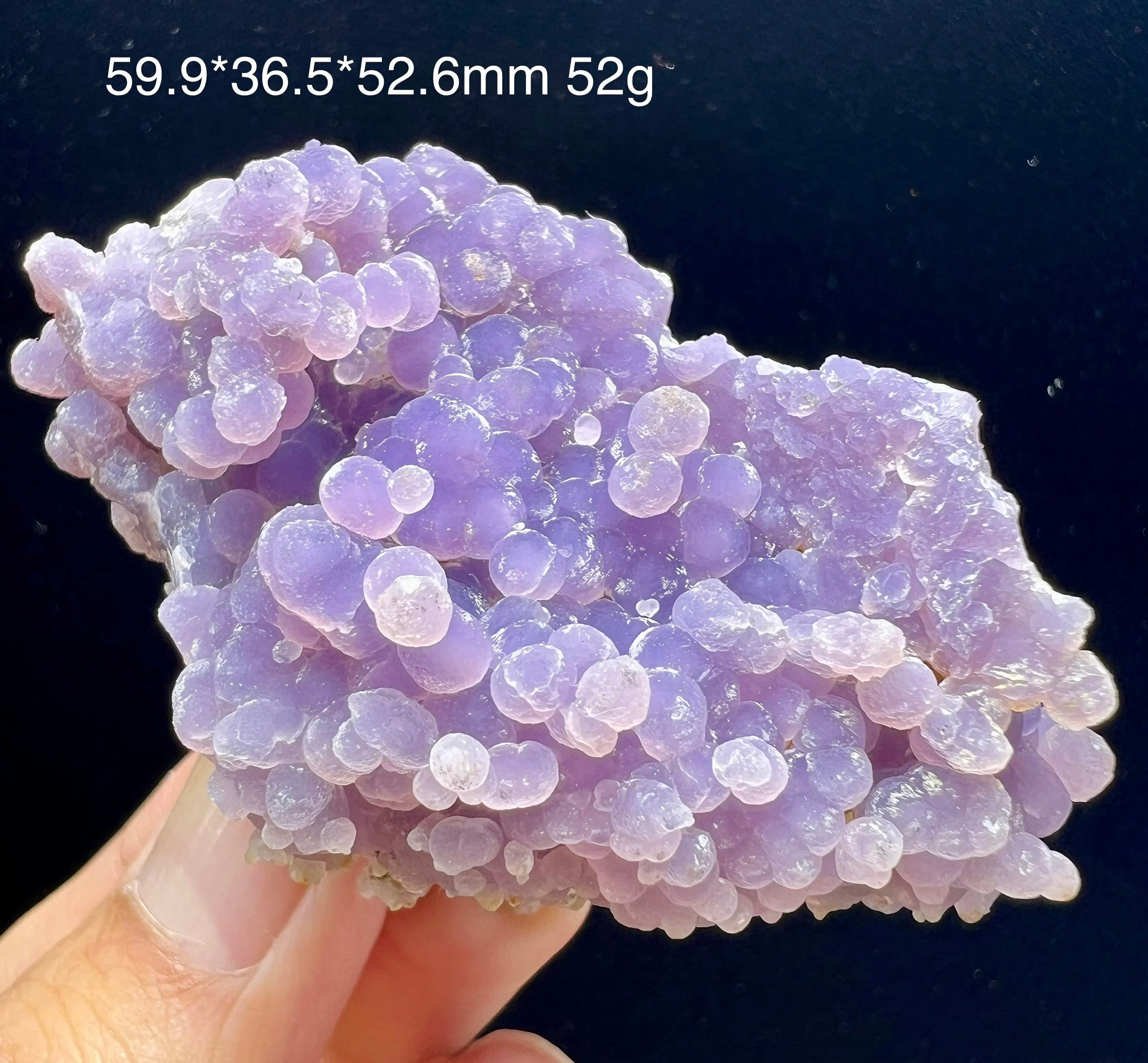 Selected natural grape agate mineral raw stone crystal specimen for appreciation, collection and display.