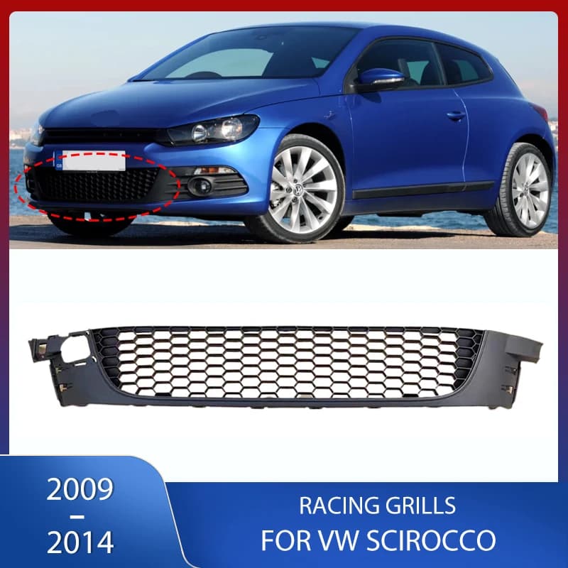 Front Bumper Racing Grills Lower Middle Mesh Grille For VW Volkswagen Scirocco 2009 2010 2011 2012 2013 2014