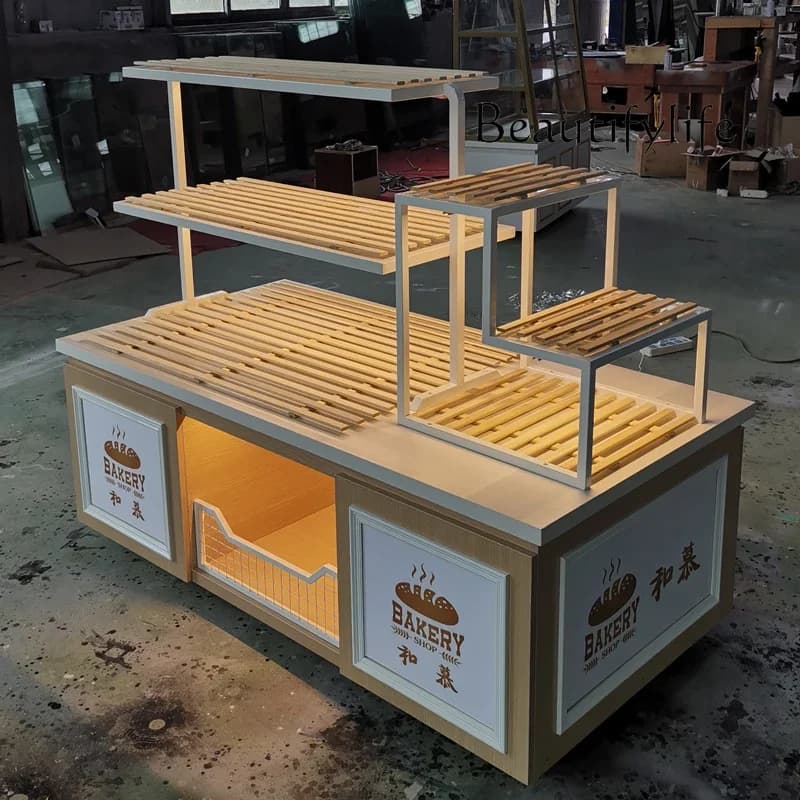 BJ Open Type Bread Cabinet Nakajima Cabinet Open Japanese Display Supermarket Shelf European Model Cabinet