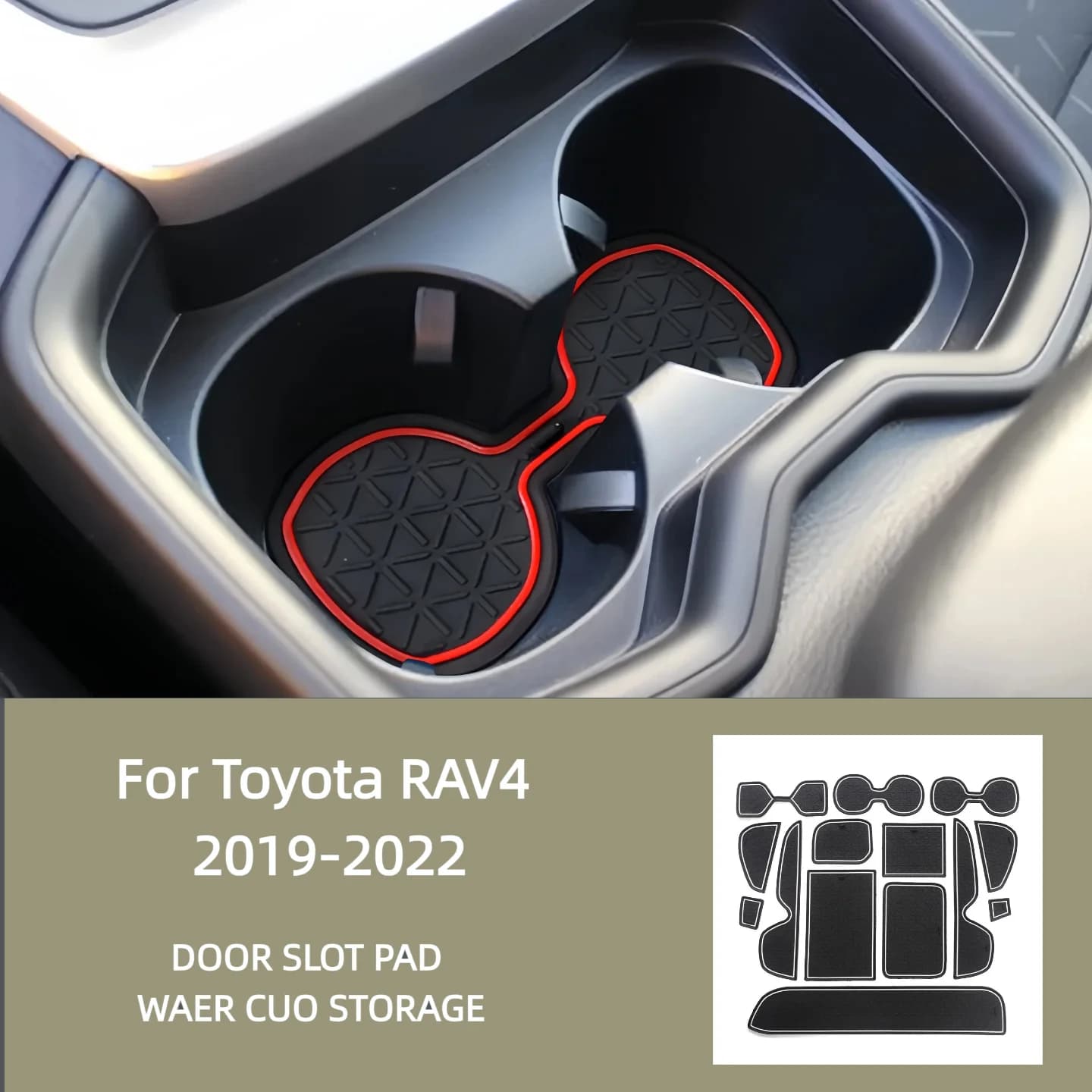 for Toyota 19-22 RAV4 door slot pad car interior cup storage dustproof and non-slip decoration