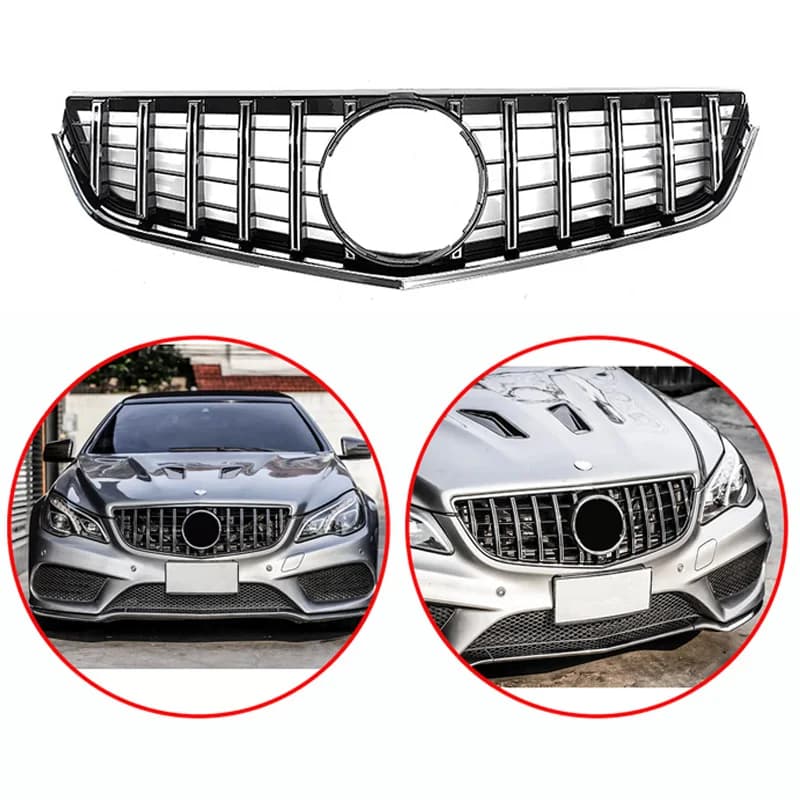 For 2010-2012 Mercedes Benz E-Class Sport Two doors W207 AMG Style High Quality ABS Car Front Bumper Racing Grills Glossy Black